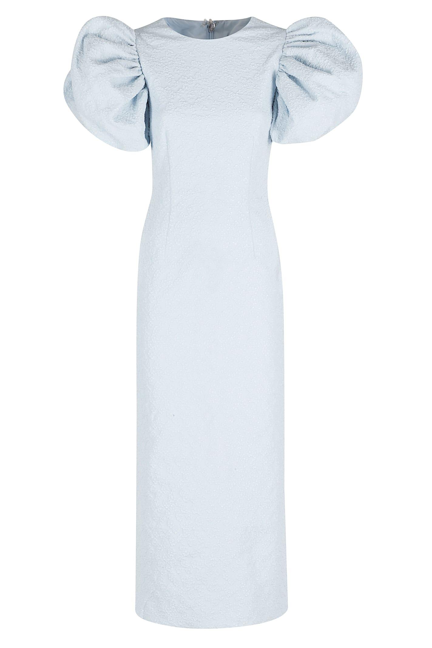 rotate by birger christensen jacquard midi puffy dress