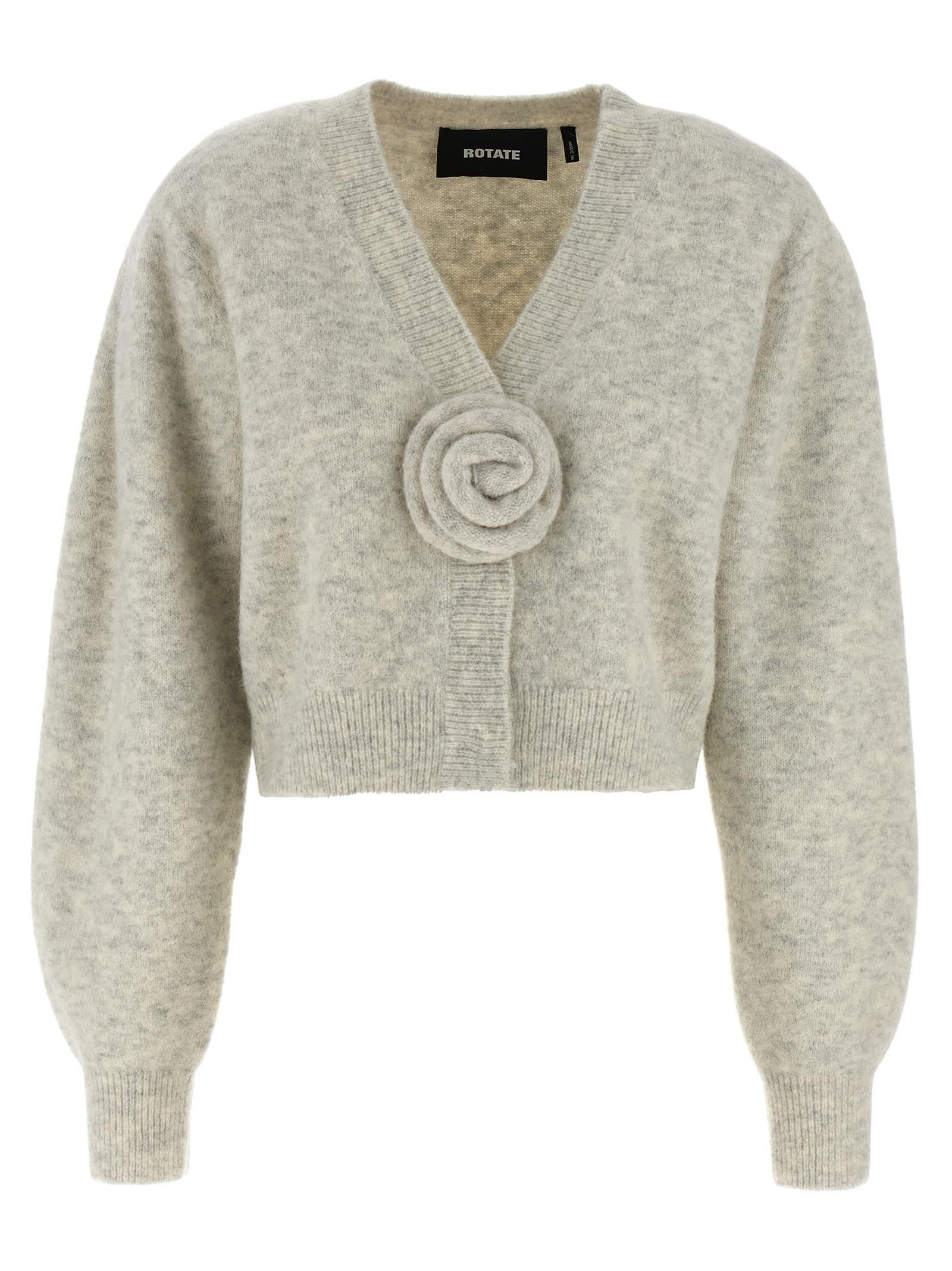 rotate by birger christensen knit puffsleeve cardigan