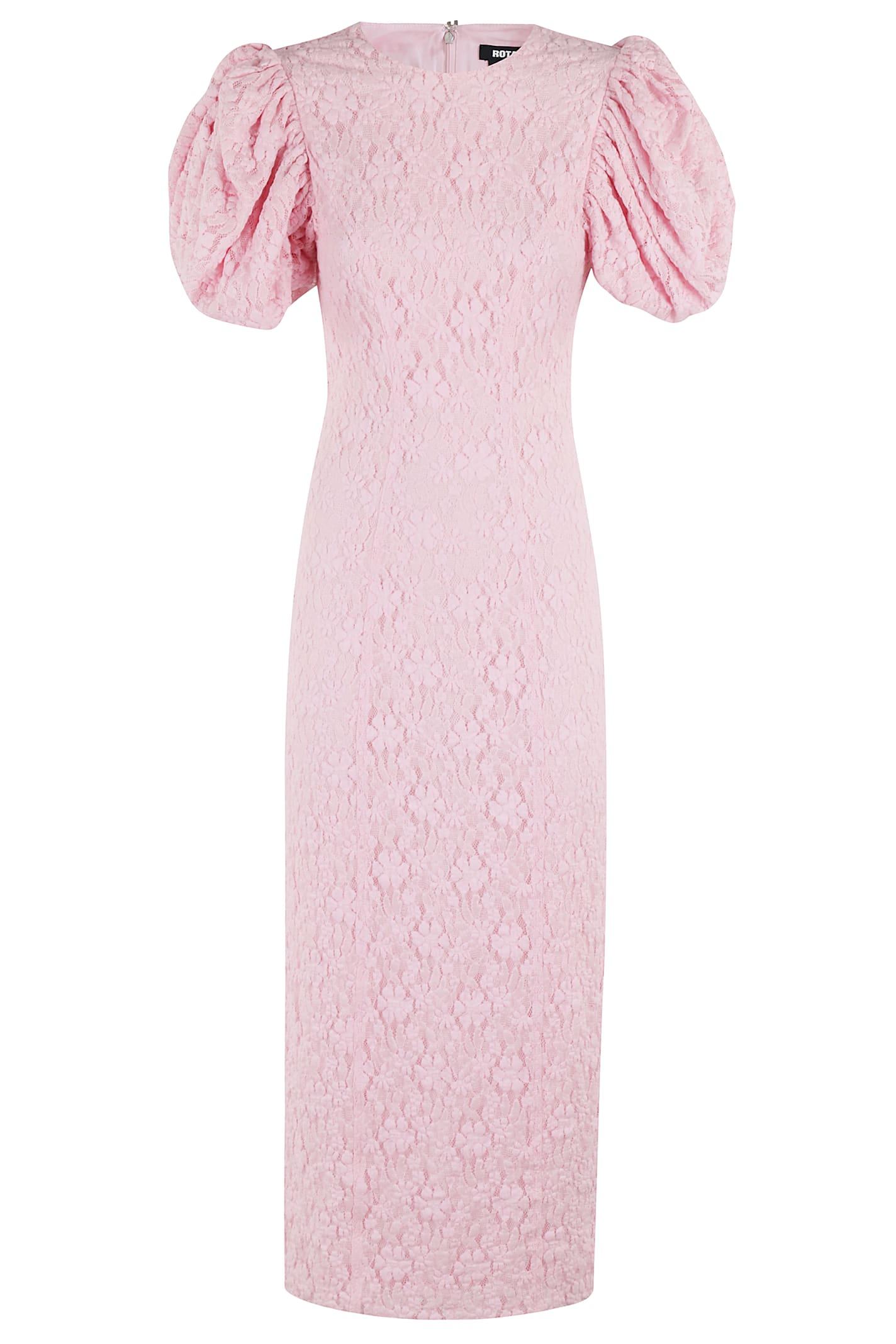rotate by birger christensen lace fitted midi dress