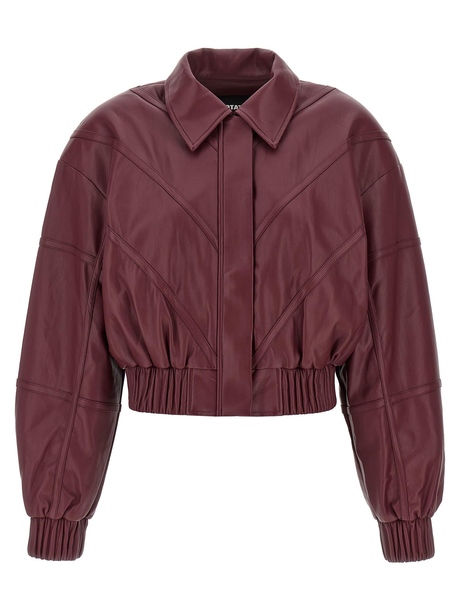 rotate by birger christensen leather effect bomber jacket