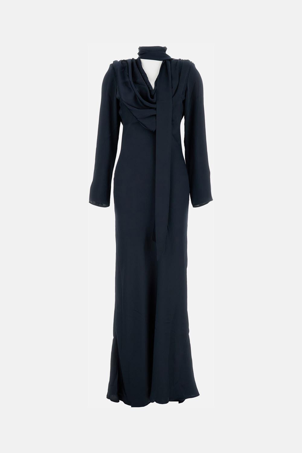 rotate by birger christensen long draped satin dress