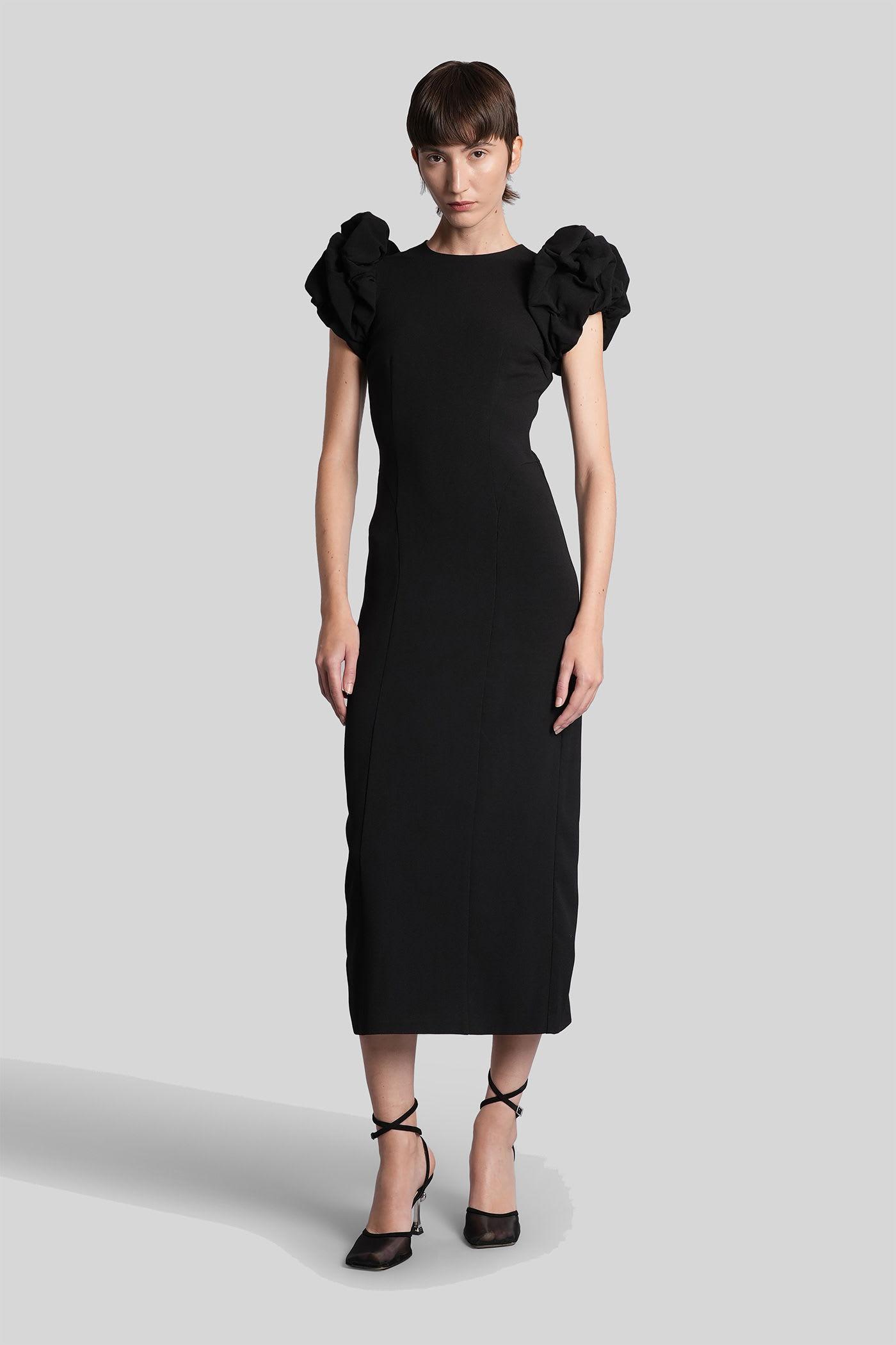 rotate by birger christensen long dress in black polyester