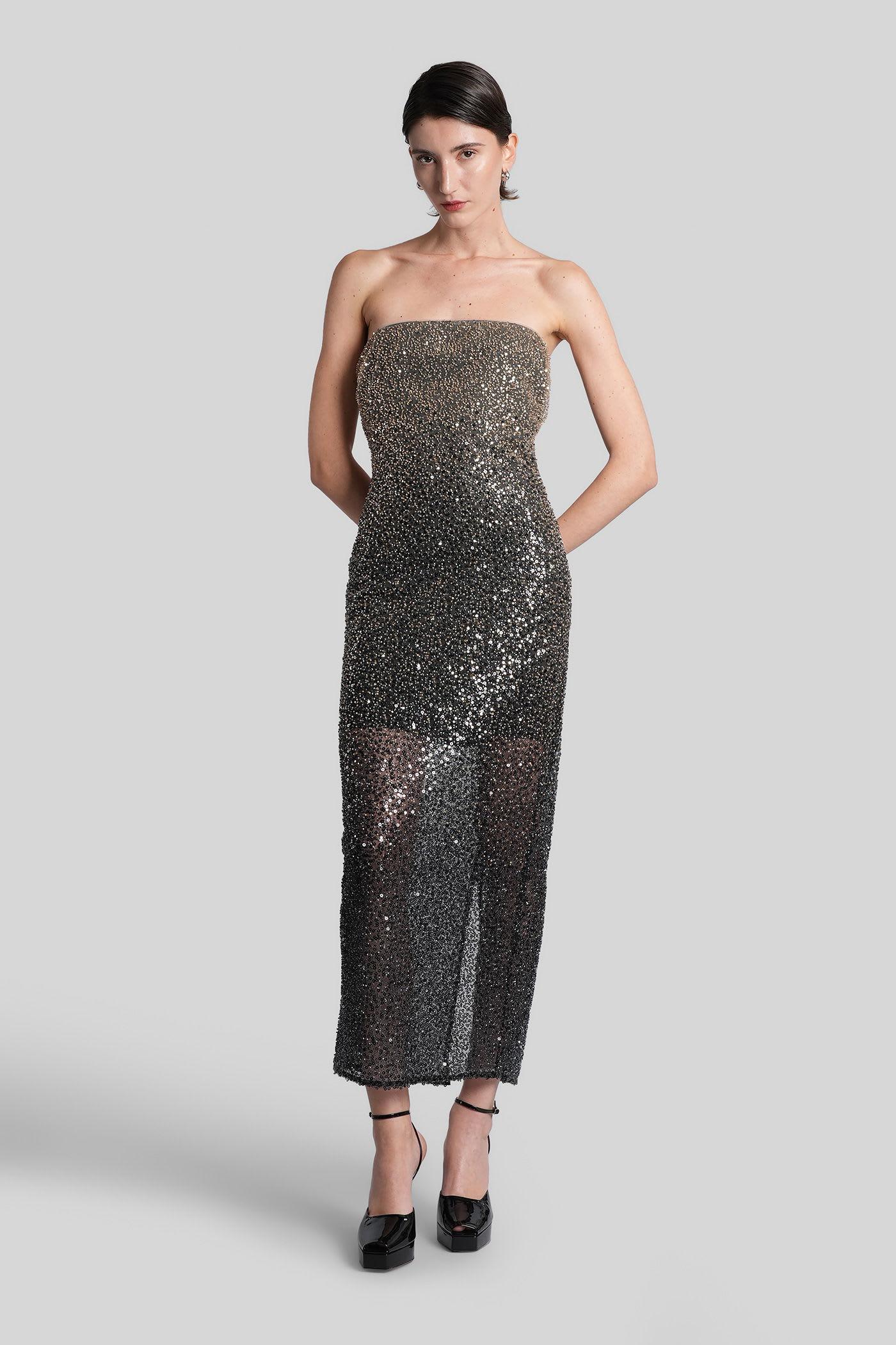 rotate by birger christensen long dress in black polyester