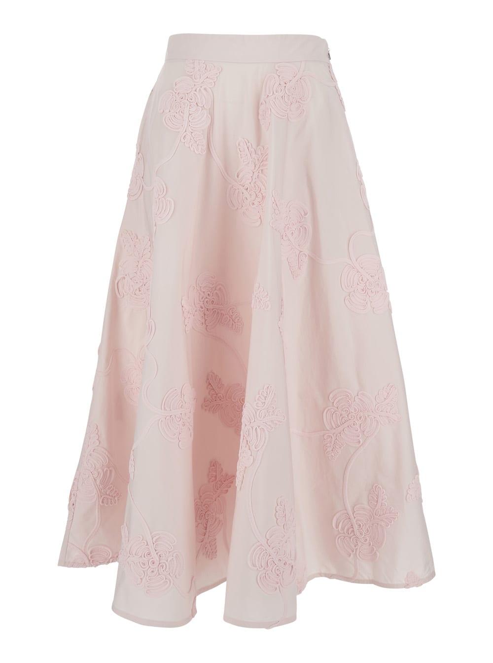 rotate by birger christensen maxi skirt floral with side zip closure in pink fabric for women