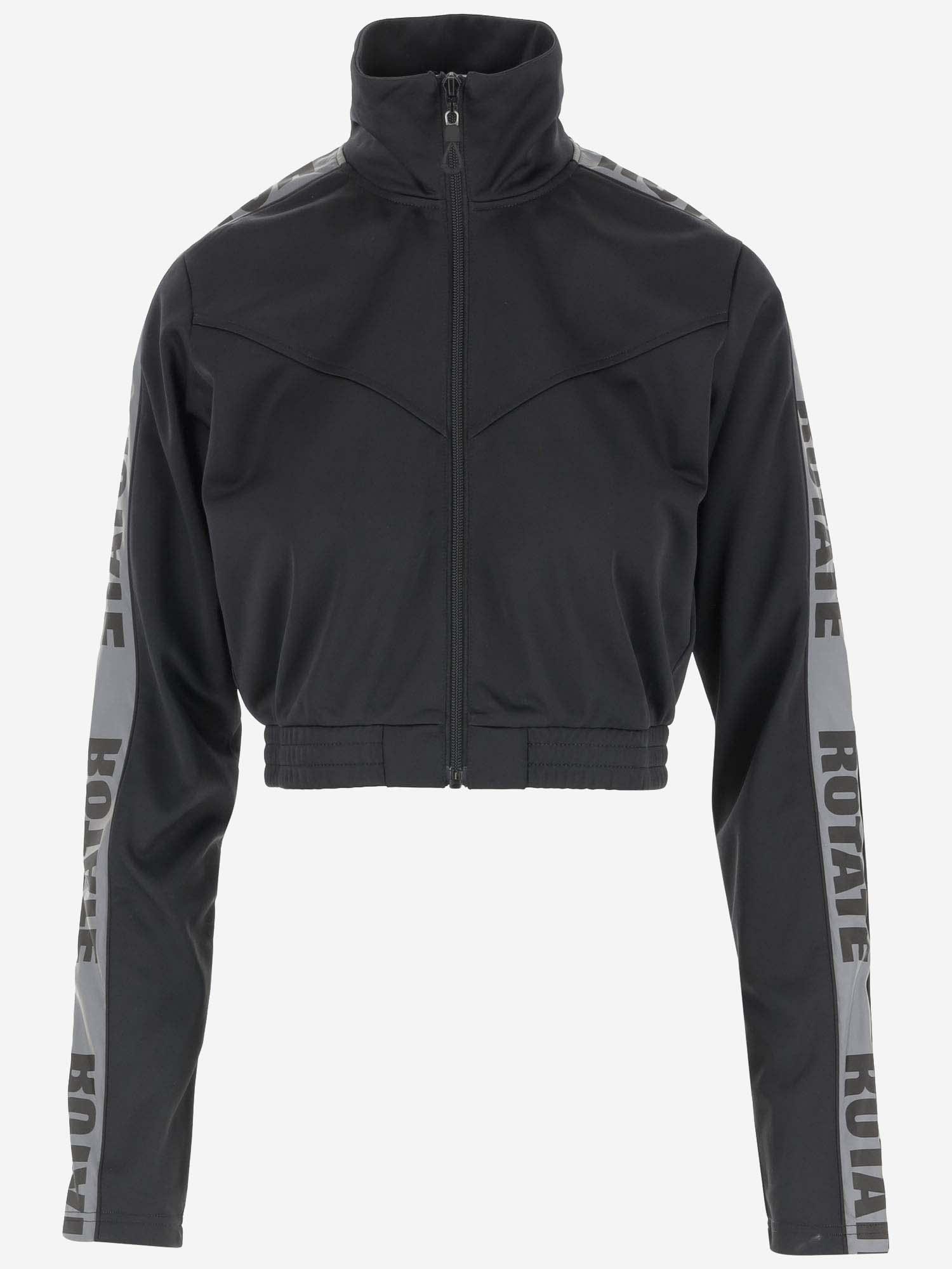 rotate by birger christensen nylon crop jacket with logo