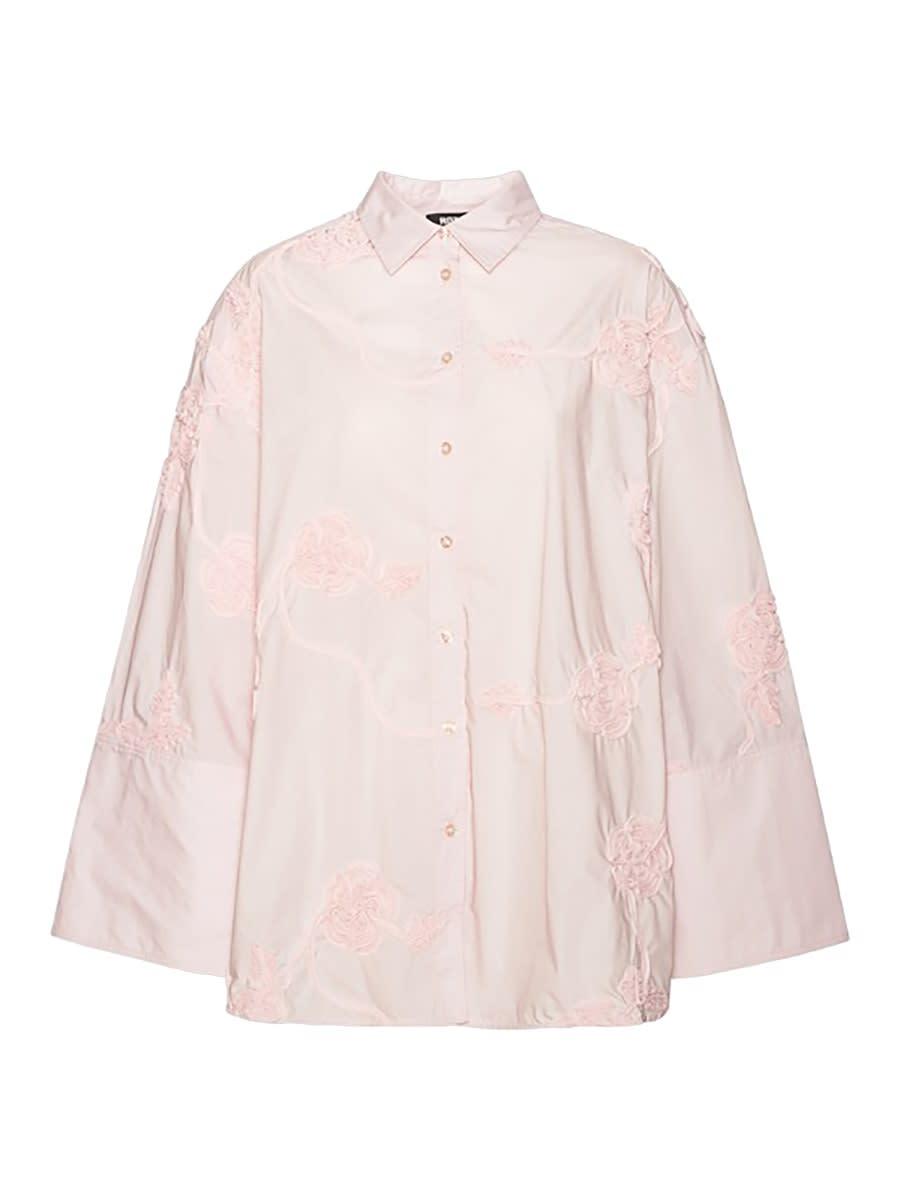 rotate by birger christensen oversized shirt with floral details