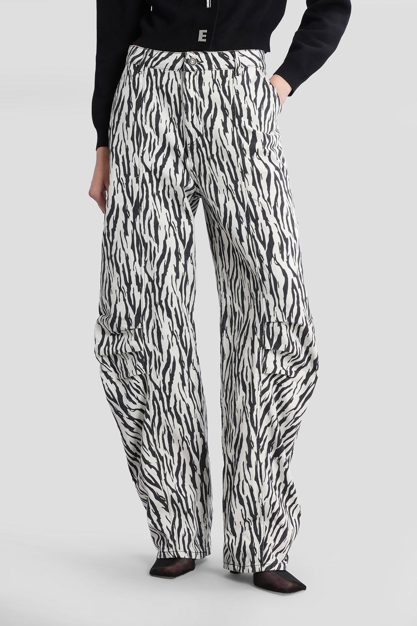 rotate by birger christensen pants in animalier cotton