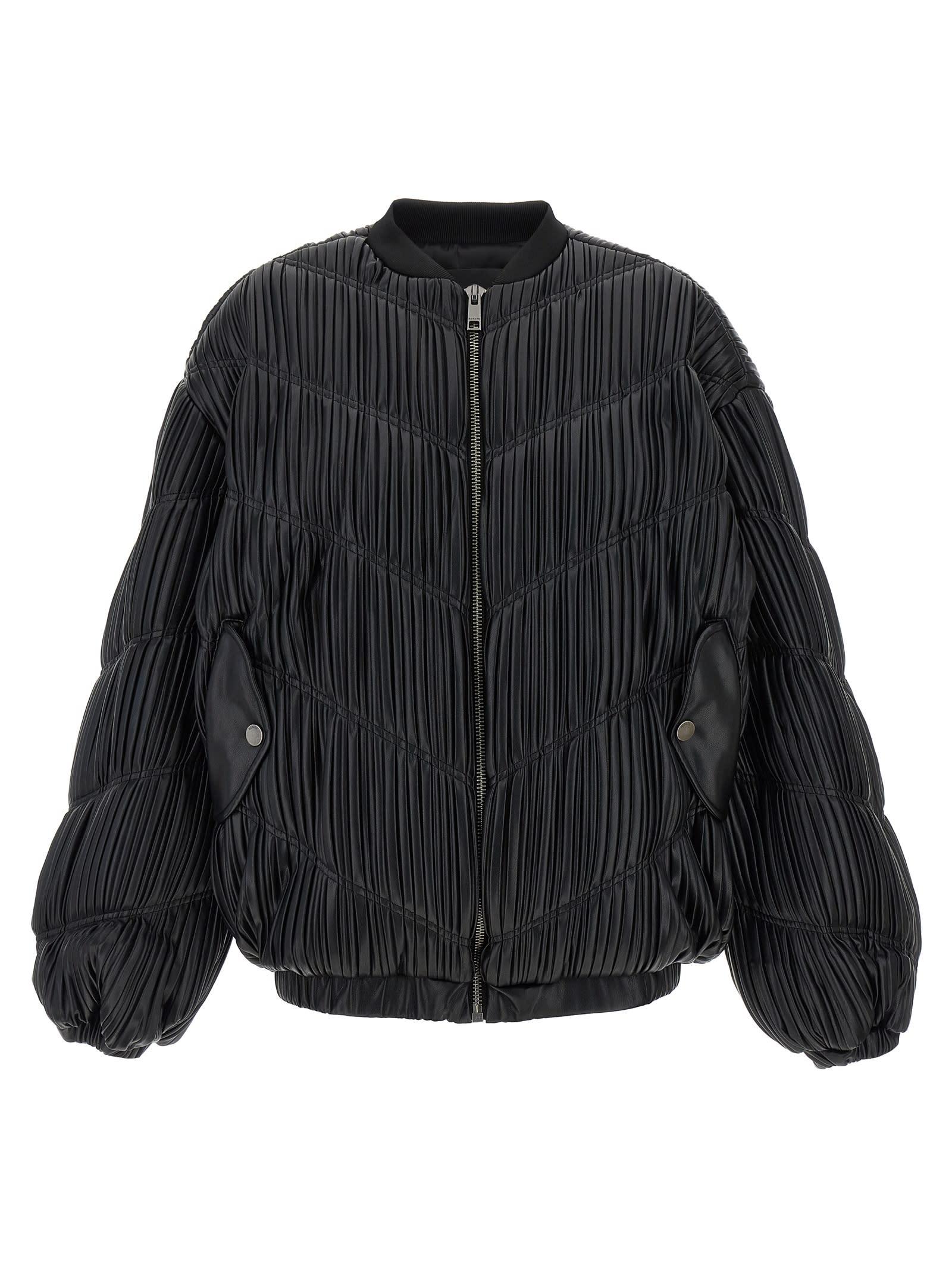rotate by birger christensen pleated bomber jacket
