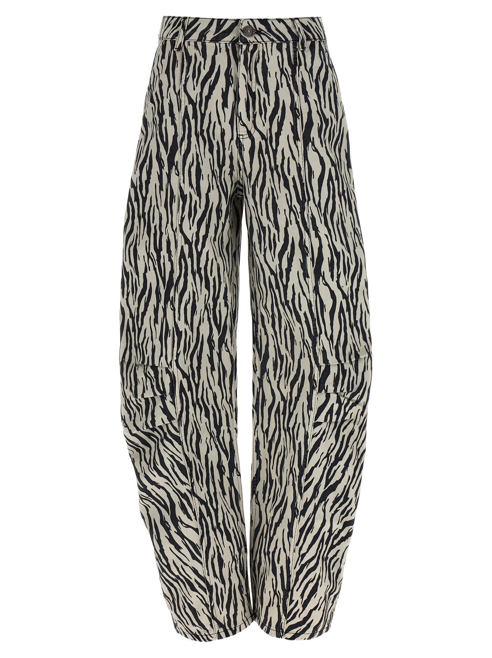 rotate by birger christensen printed twill cargo pants