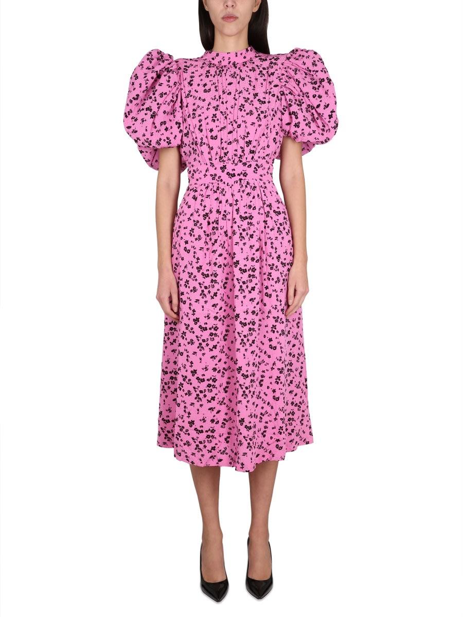 rotate by birger christensen puffy fine jacquard dress