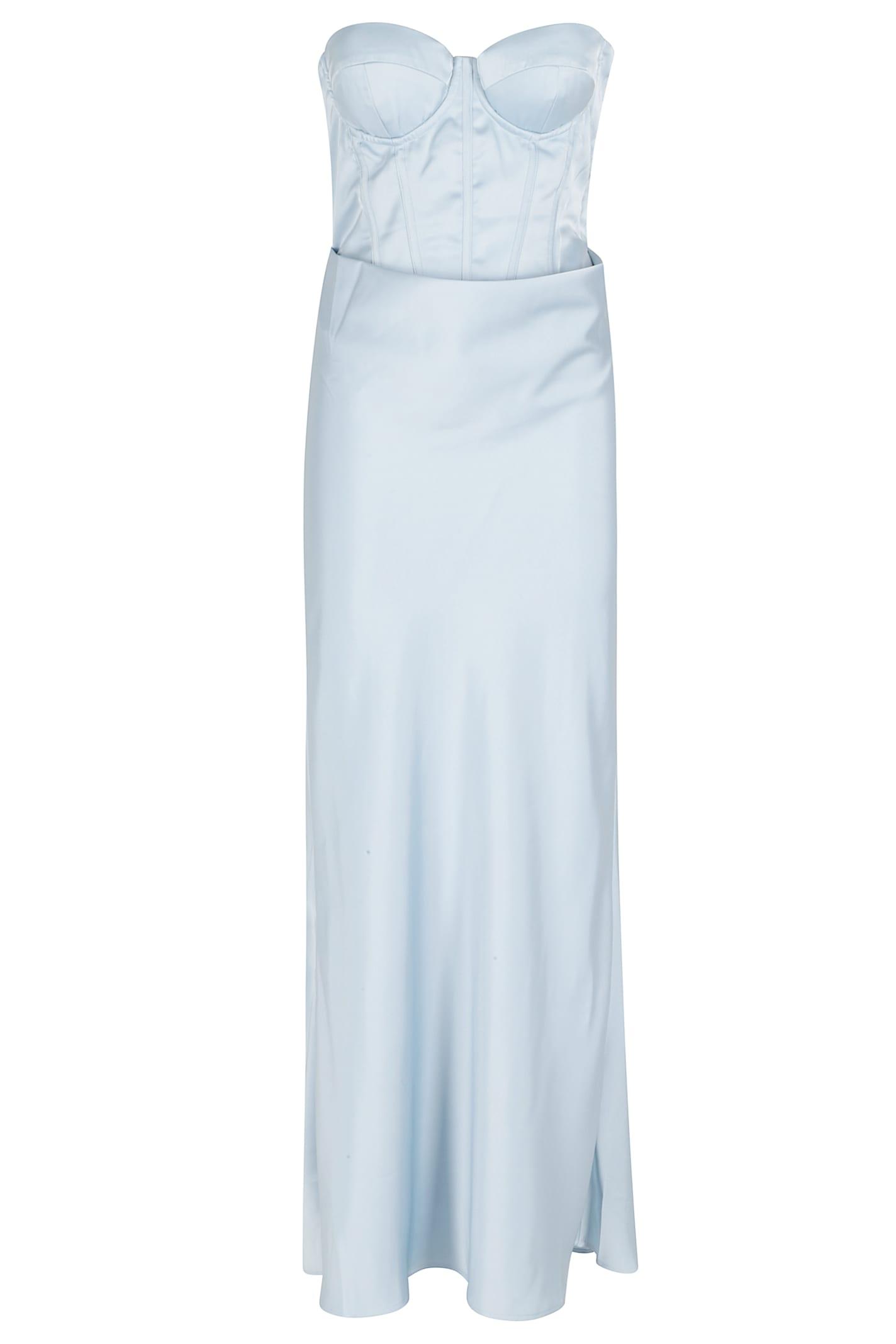 rotate by birger christensen satin corset maxi dress