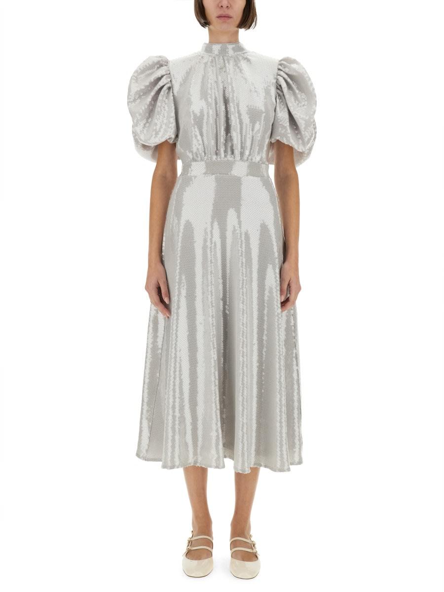 rotate by birger christensen sequined puff midi dress