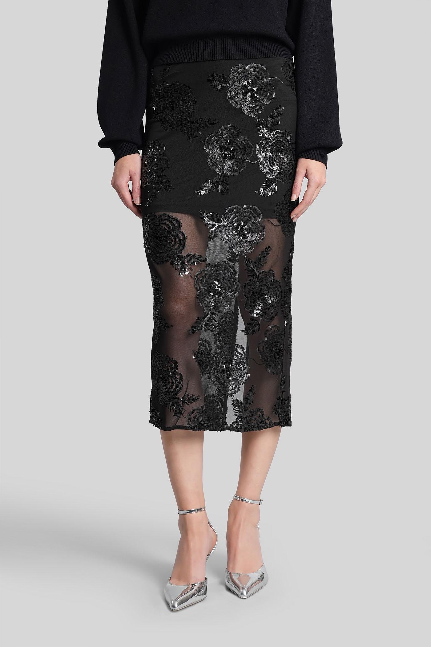 rotate by birger christensen skirt in black polyester