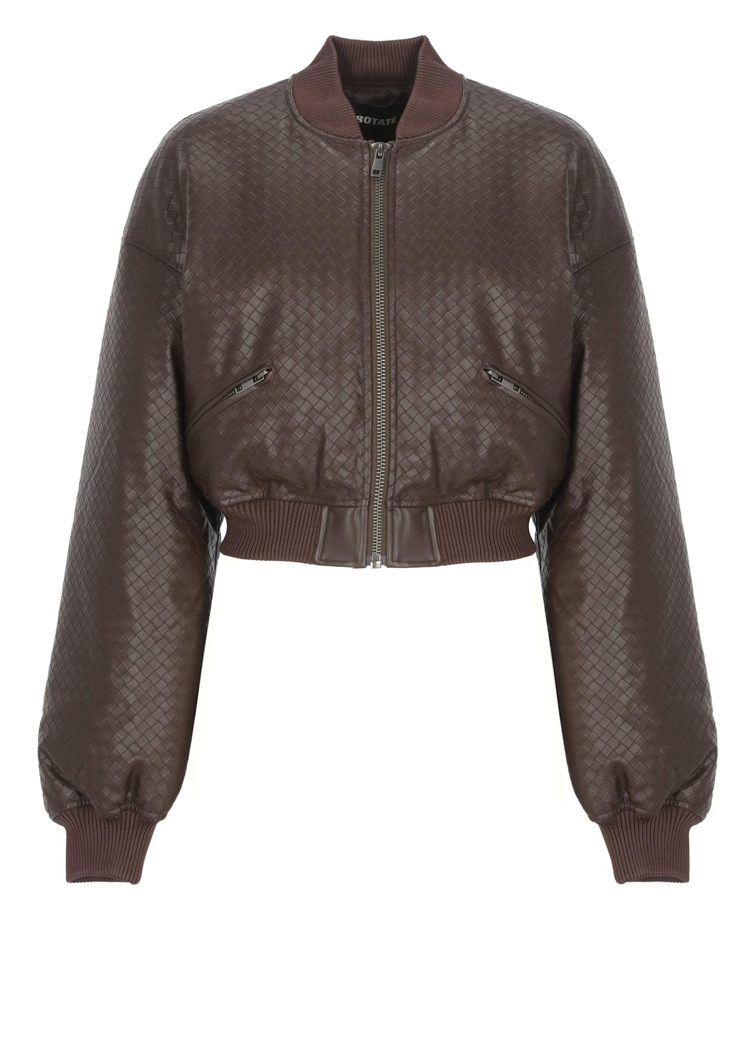 rotate by birger christensen synthetic leather bomber jacket