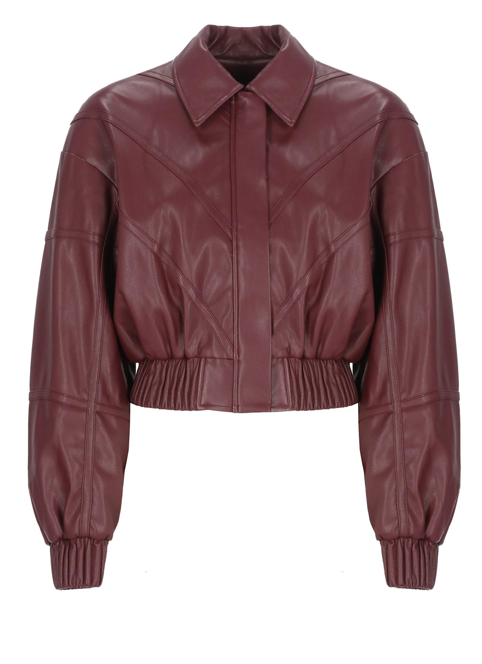 rotate by birger christensen synthetic leather bomber jacket