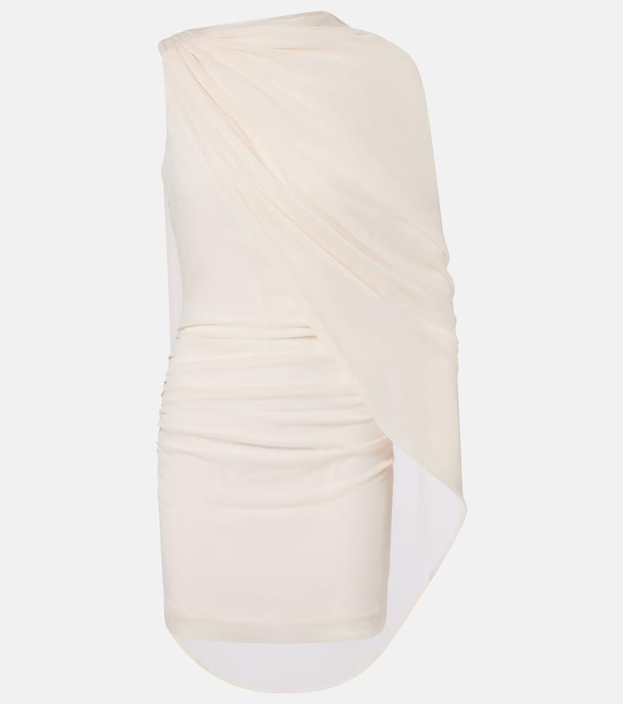 rotate caped chiffon minidress