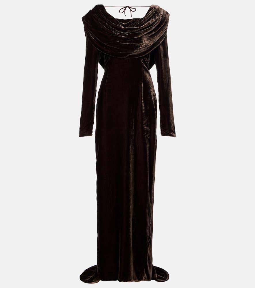 rotate draped velvet gown