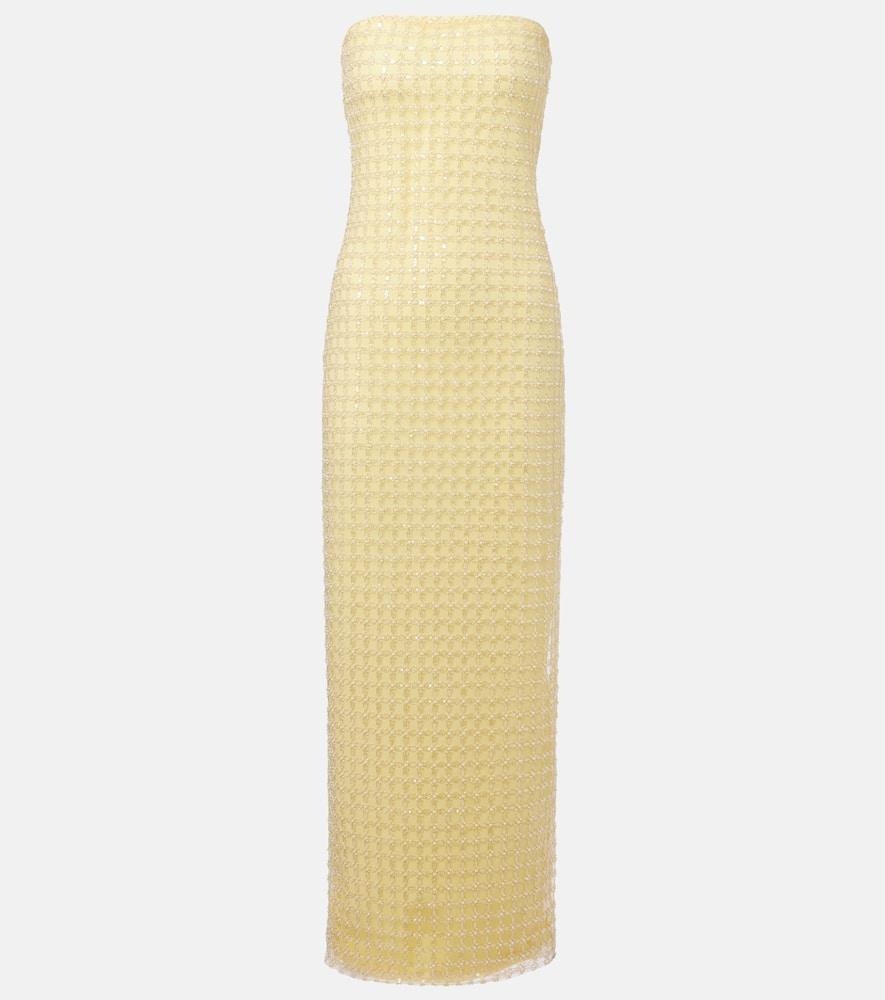 rotate embellished strapless gown