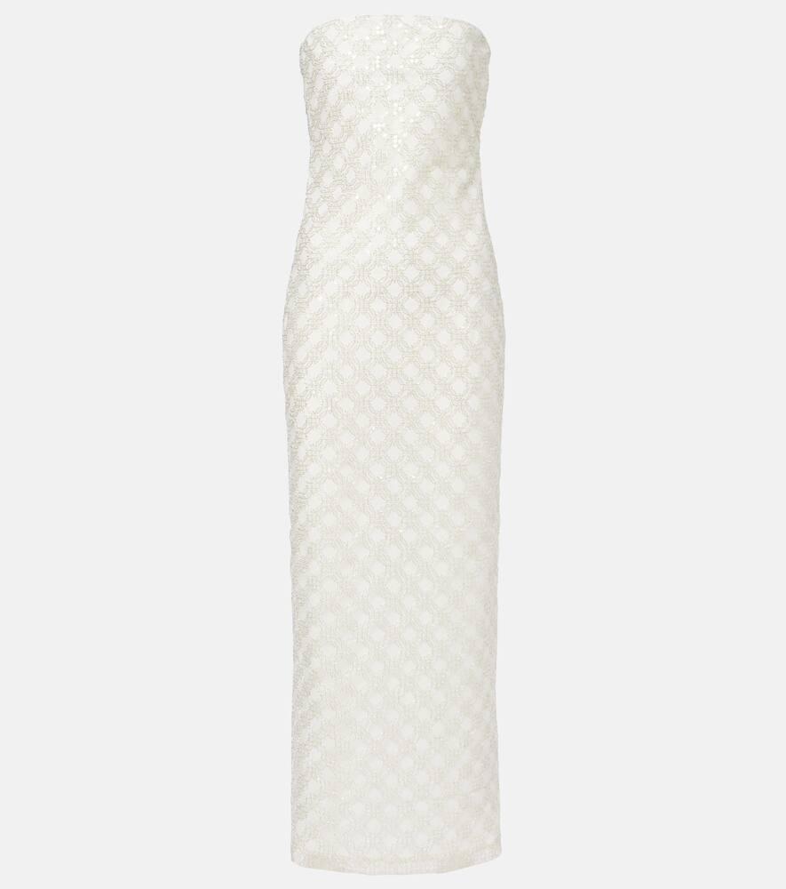 rotate embellished strapless maxi dress