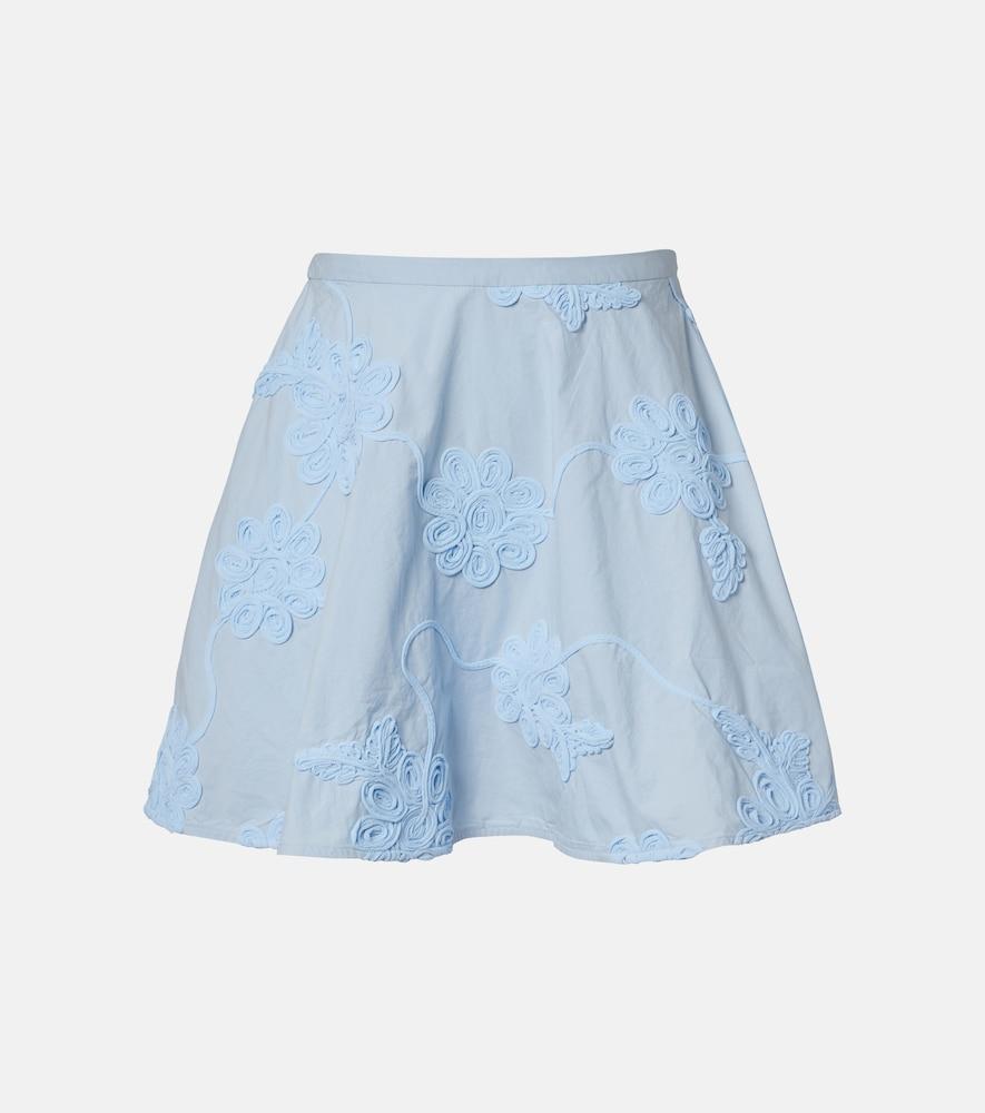 rotate embroidered cotton miniskirt
