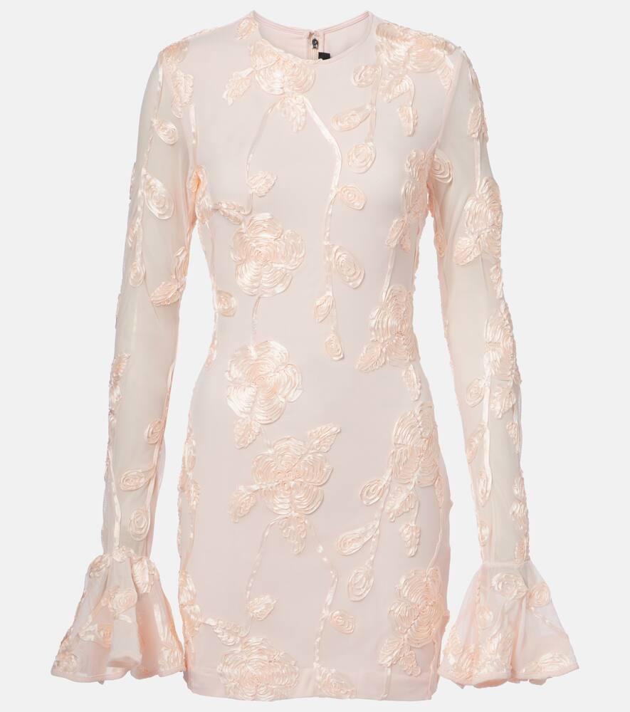 rotate embroidered mesh minidress