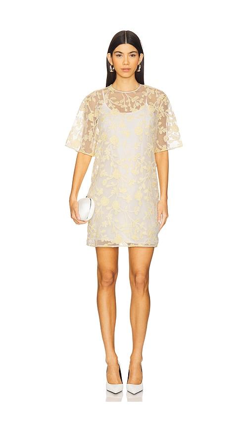rotate laria dress in lemon.