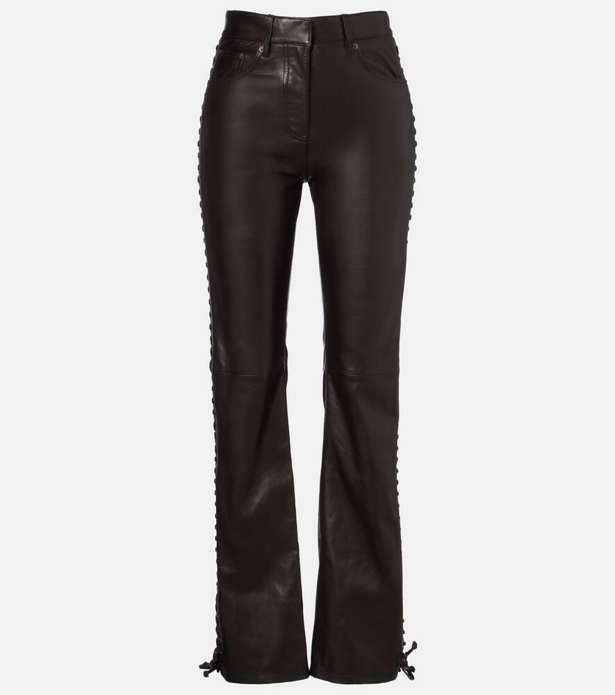 rotate leather straight pants