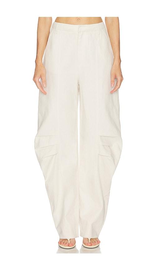 rotate linen suiting pants in cream.