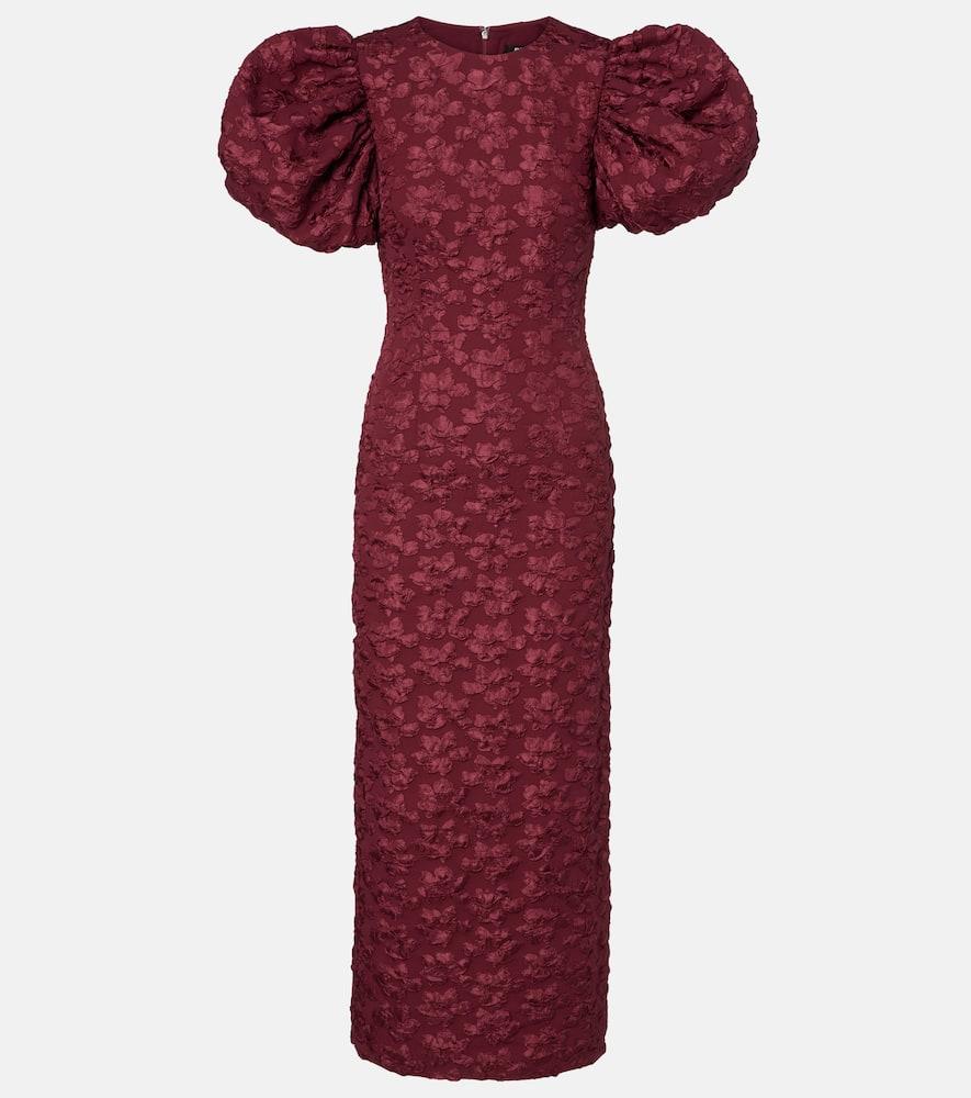 rotate lori jacquard midi dress