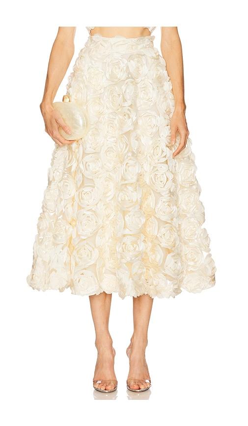 rotate maxi sun skirt in ivory.
