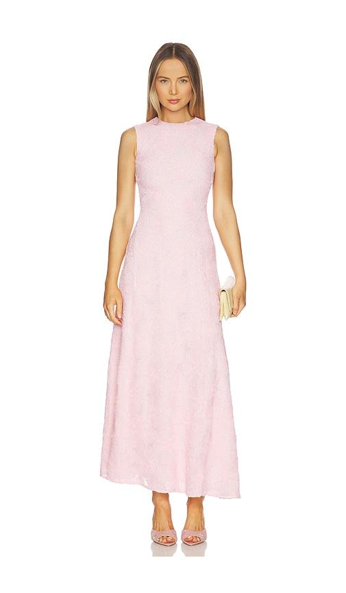 rotate mesh maxi dress in rose.