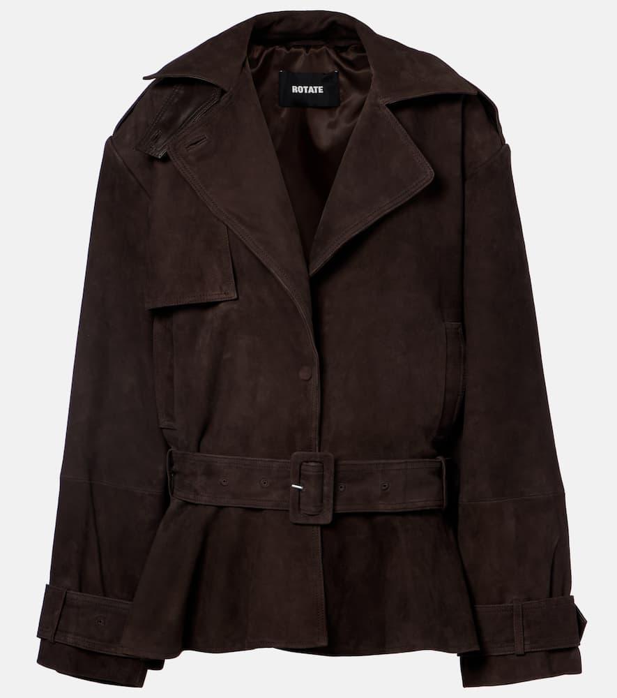 rotate oversized suede biker jacket