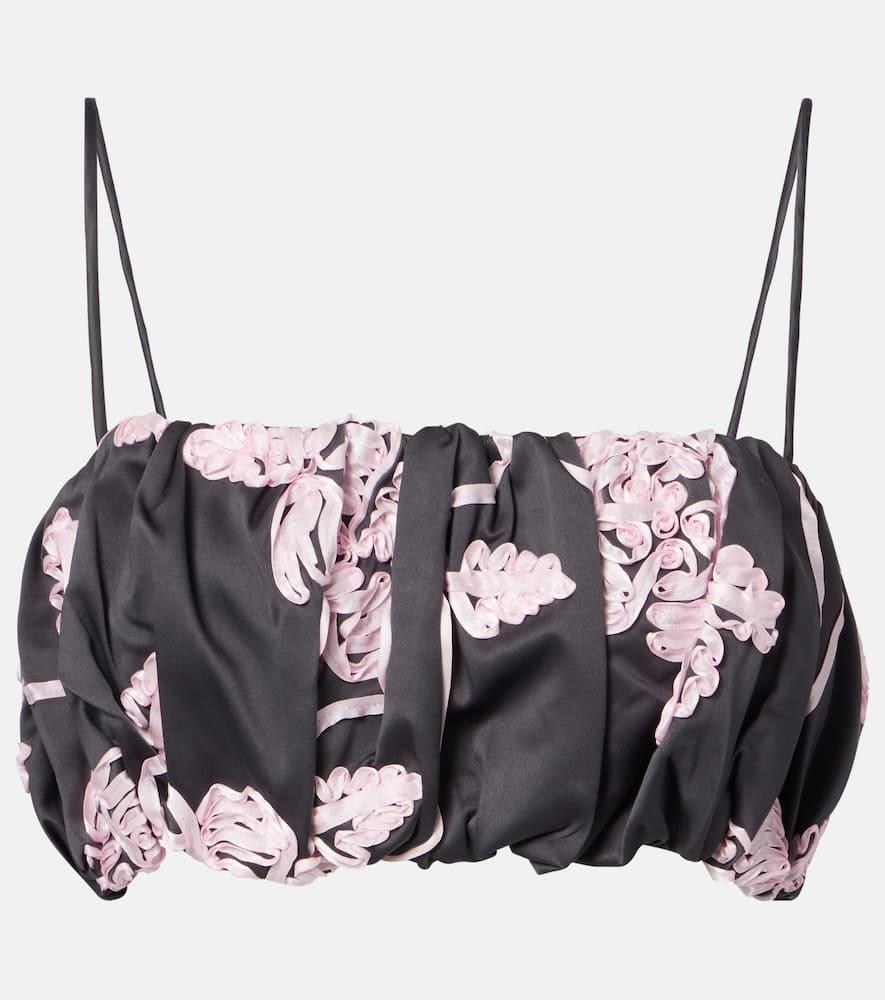 rotate pinstripe crop top