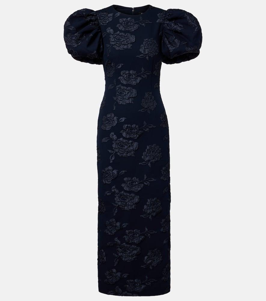 rotate ruby jacquard midi dress