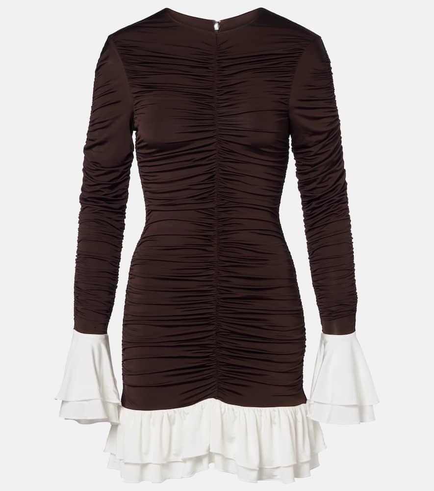 rotate ruched ruffled minidress