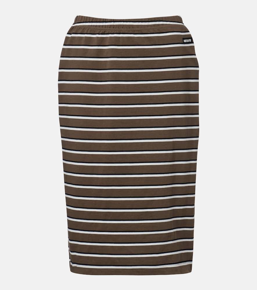 rotate sasseline striped cotton jersey pencil skirt