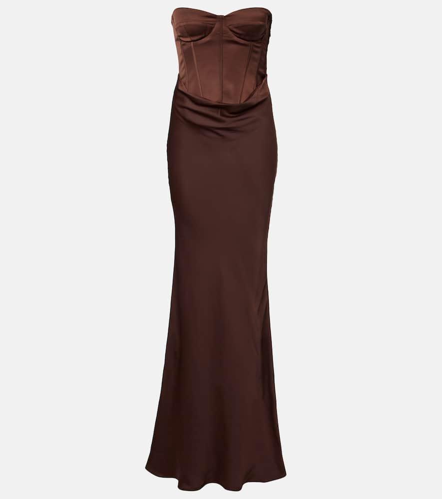 rotate satin bustier gown