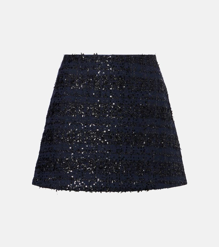 rotate sequined bouclé miniskirt