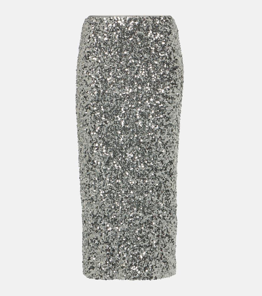 rotate sequined midi skirt