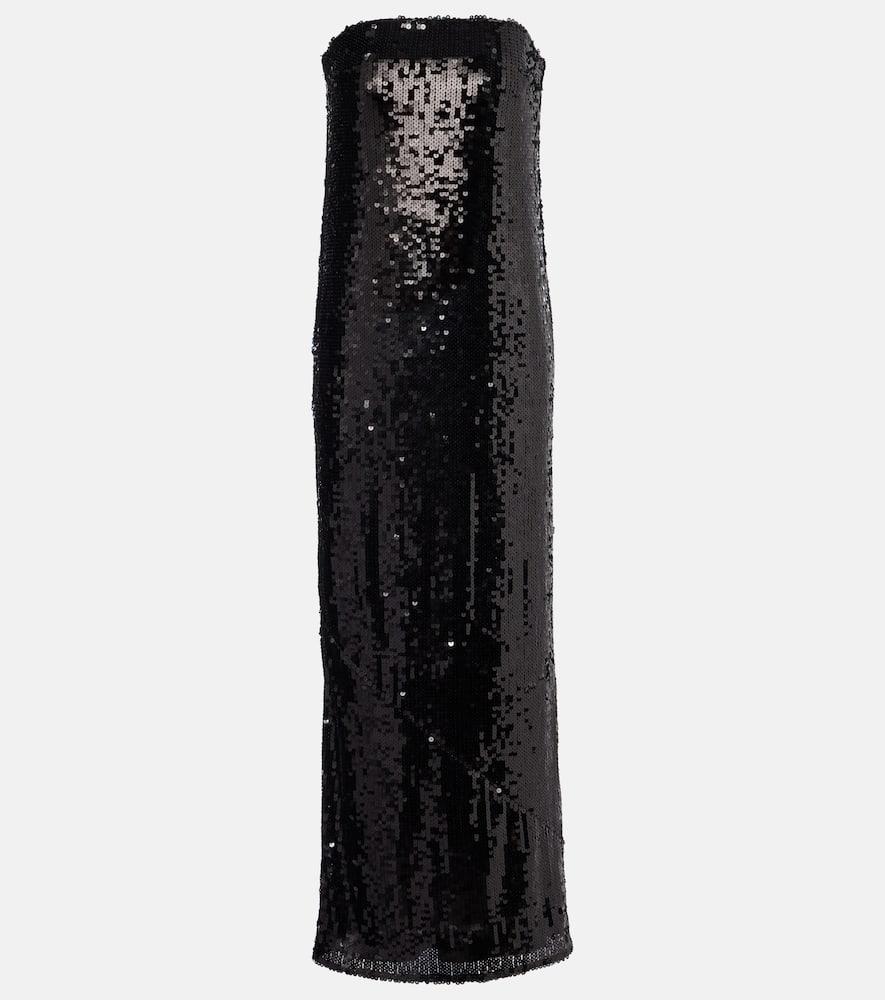 rotate sequined strapless maxi dress