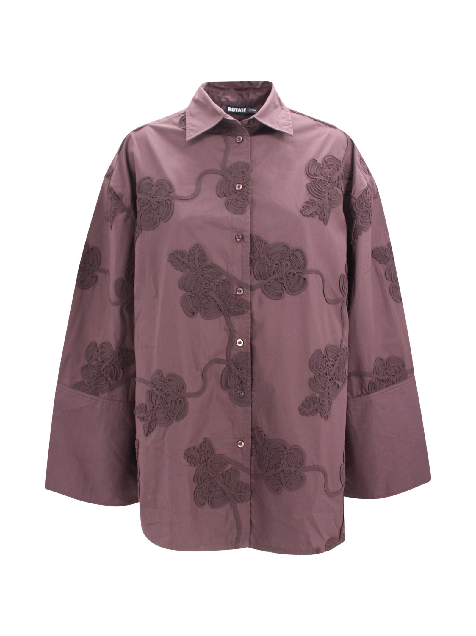 rotate shirts marrone ramato cotton - women