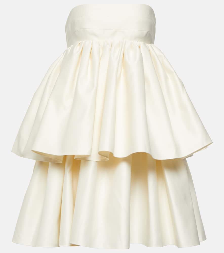 rotate strapless twill minidress