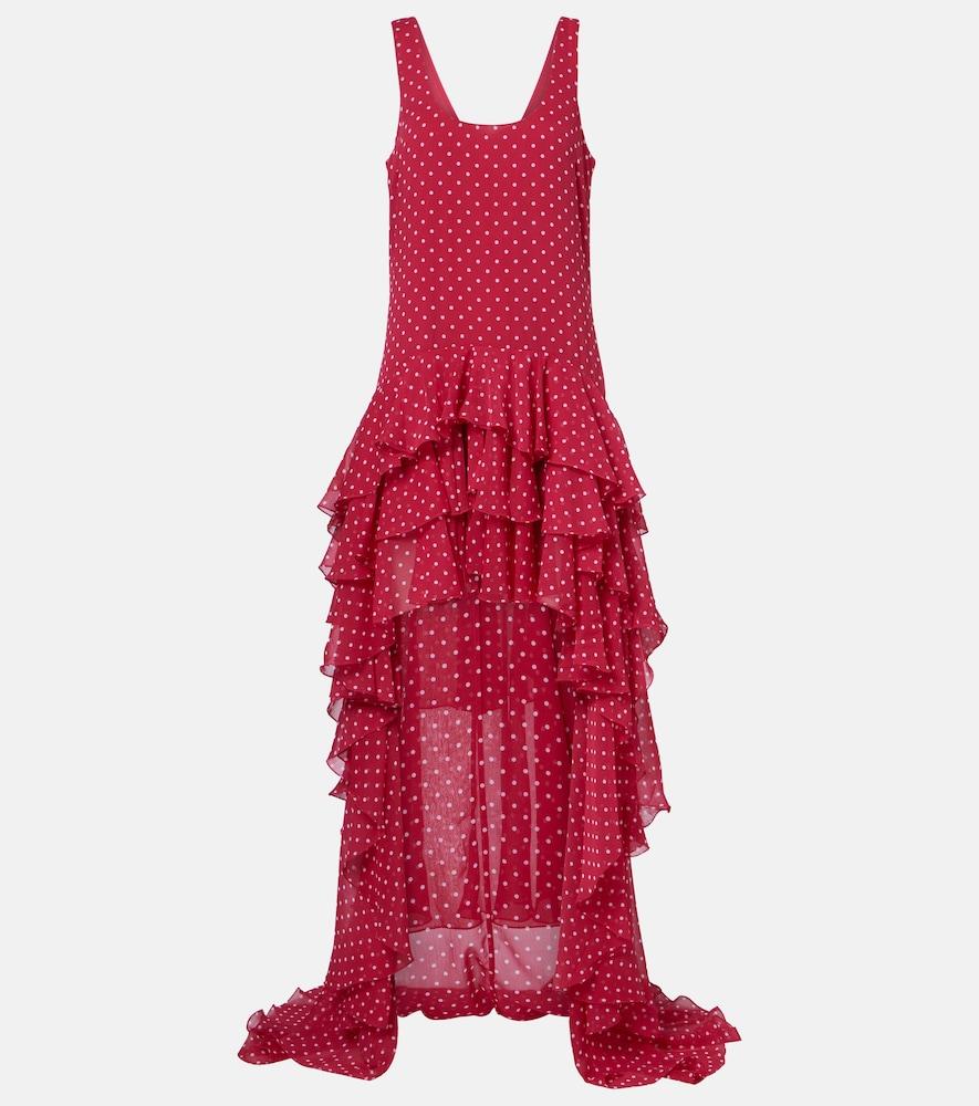 rotate truut ruffled chiffon midi dress