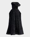 rotation strapless ruffle sequined midi dress
