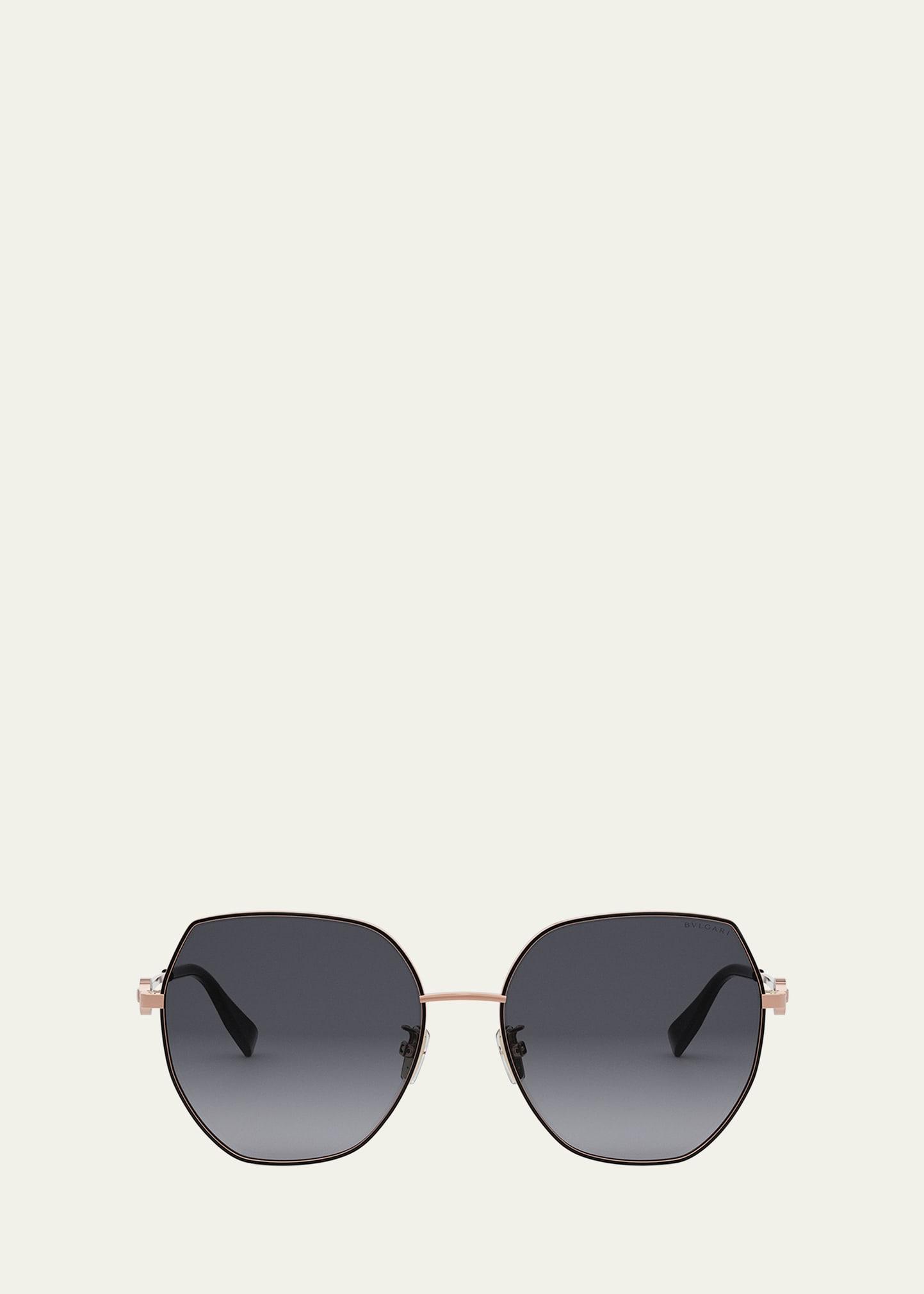 round metal & nylon sunglasses