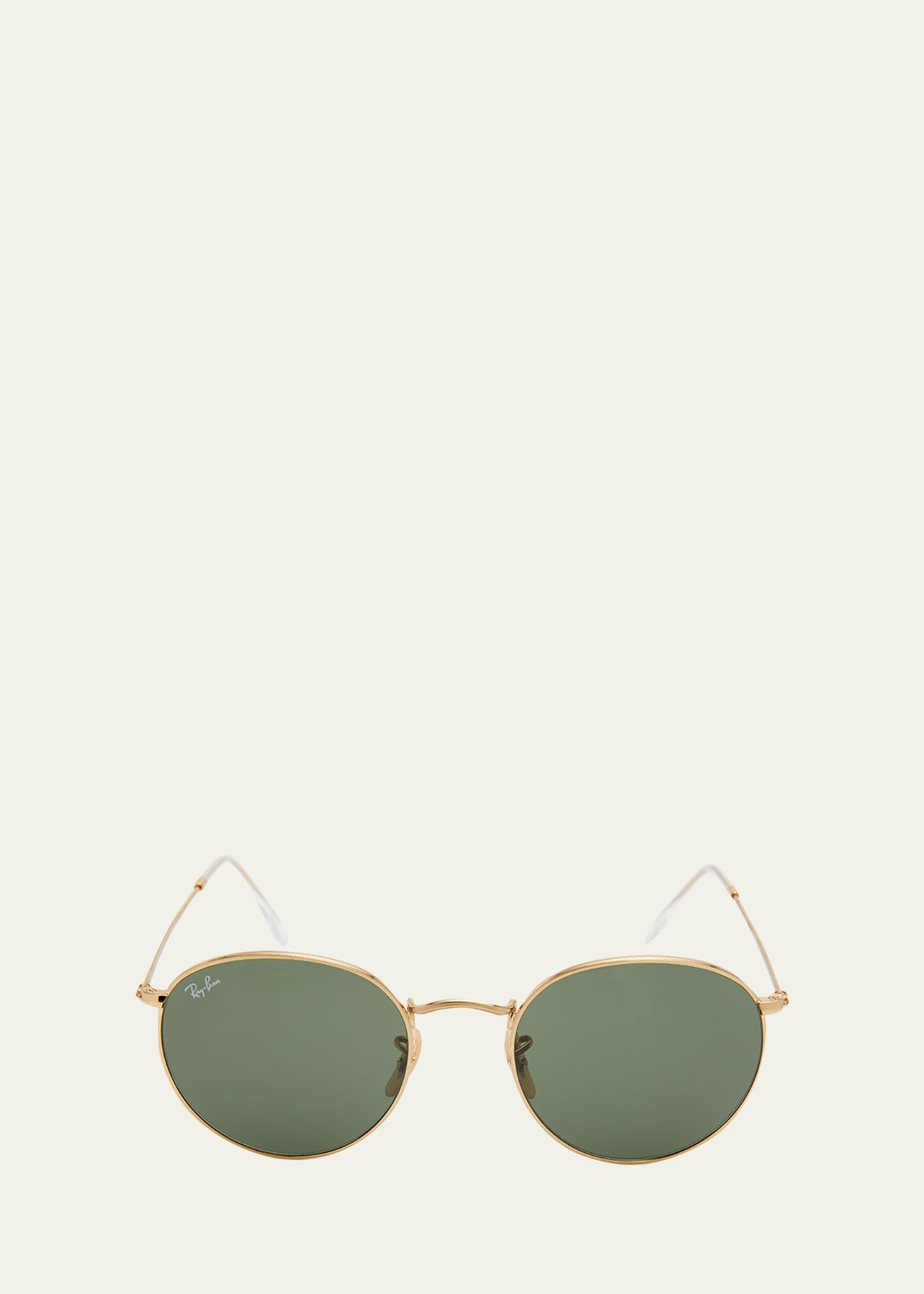 round monochromatic metal sunglasses