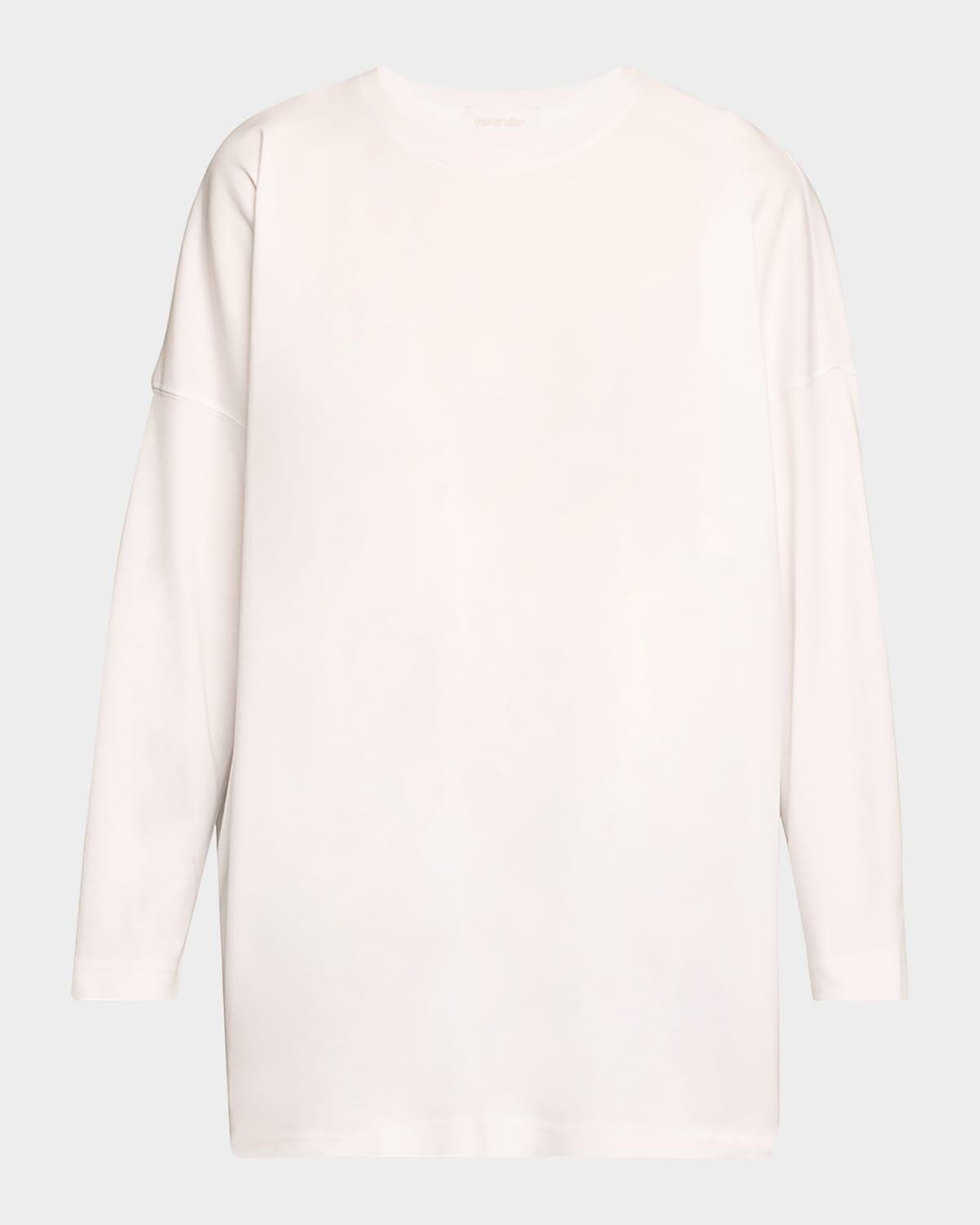 round neck long sleeve cotton t-shirt