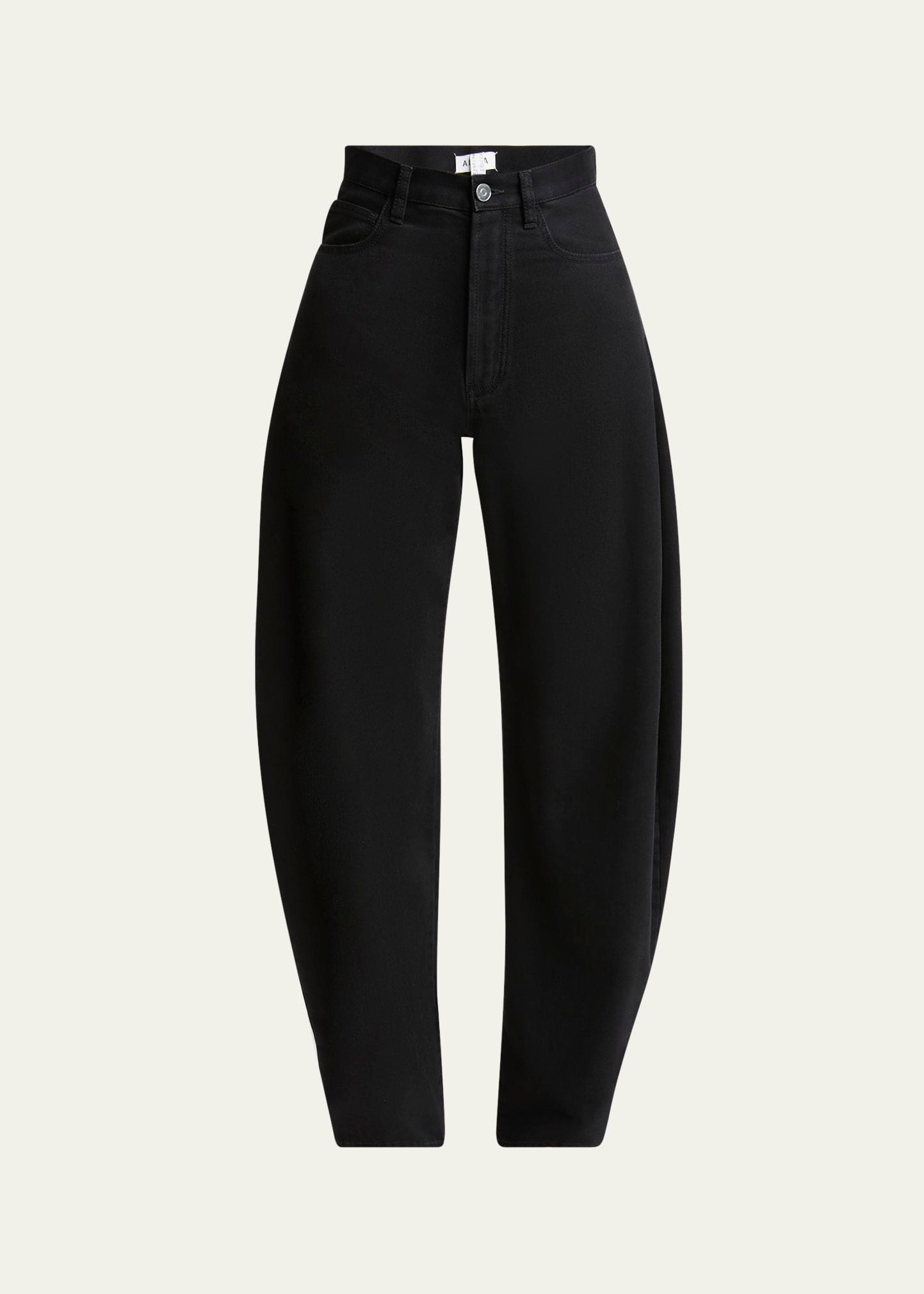 rounded leg denim pants