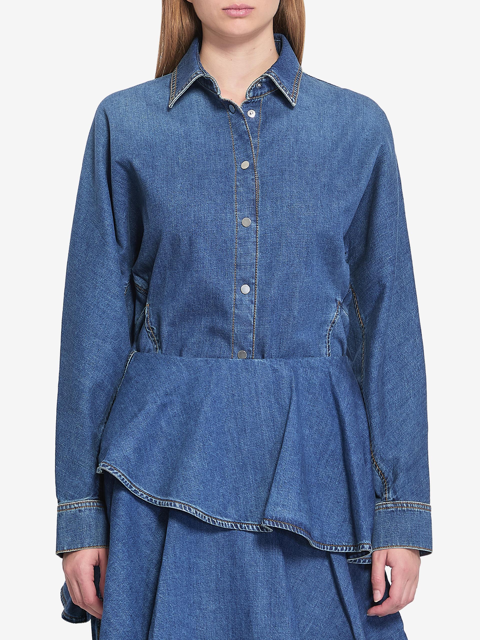 rounded shirt in denim