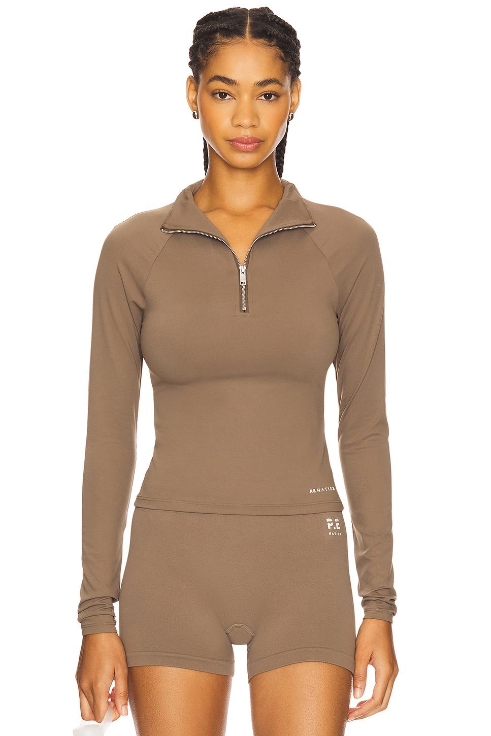 routine quarter zip long sleeve top